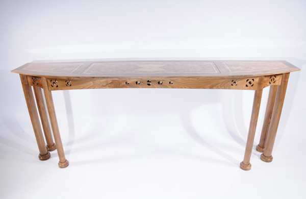 Olive Ash and Walnut Console Table